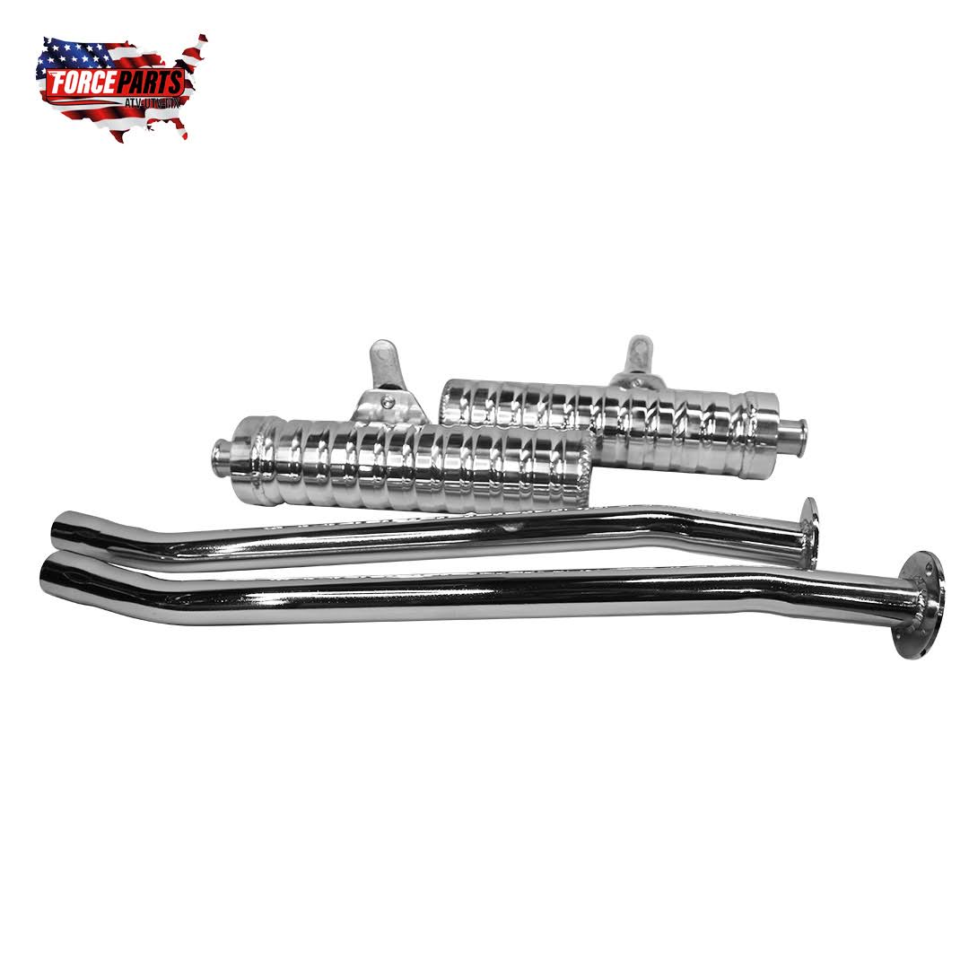 CHROME STYLE EXHAUST SYSTEM FOR YAMAHA BANSHEE350 - Image 5