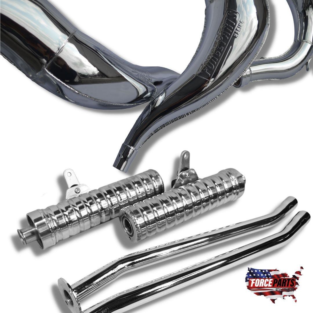 CHROME STYLE EXHAUST SYSTEM FOR YAMAHA BANSHEE350 - Image 3